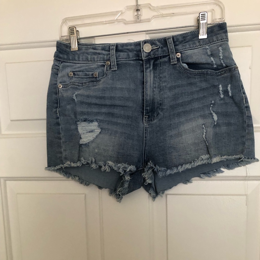 Forever 21 Blue Distressed Jean Shorts